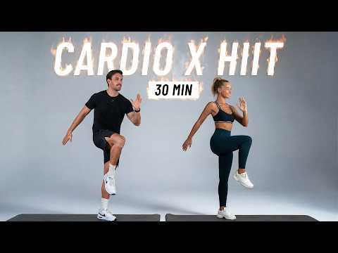 30 MIN CARDIO HIIT WORKOUT - ALL STANDING - Full Body, No Equipment, No Repeats thumbnail