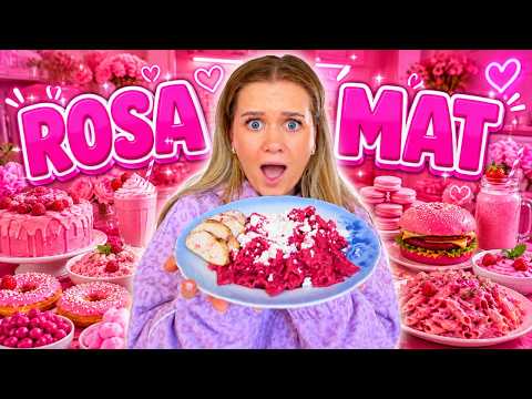 Jag åt bara ROSA mat i 24H!🩷 thumbnail
