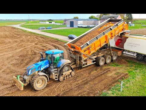 Overloading potatoes | New Holland T8.435 Smarttrax + Dezeure Transmax TurboCleaner | High Discharge thumbnail