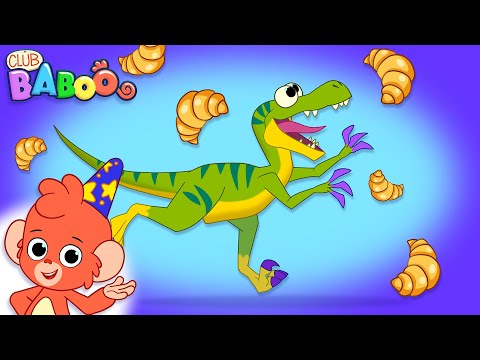 VELOCIRAPTOR Croissant Rain | Club Baboo | HALF HOUR long Funny Dinosaur Videos | T-Rex Triceratops thumbnail