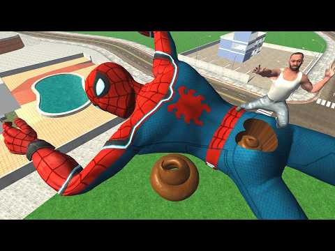 Franklin Falling  HOLE 🕳 ON SPIDERMAN'S BUM😂 - Indian Bike Driving 3D thumbnail