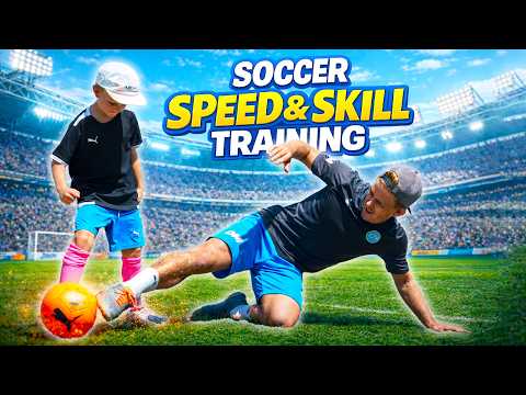 Kindergarten SOCCER skills (Lesson 9): Speed & skills ⚽️ thumbnail