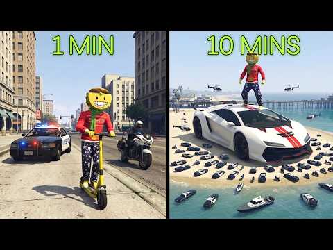 ESCAPANDO de la POLICÍA pero mi COCHE CRECE cada MINUTO - GTA 5 Online thumbnail