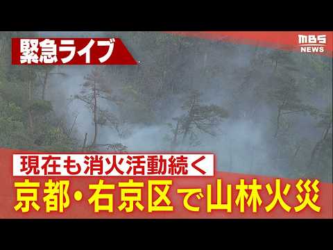 【見逃しLIVE】京都・右京区で山林火災　6万平方メートル焼失か　金閣寺の北西部「白い煙が上がっている」　現在も消火活動続く【ヘリ映像】 thumbnail