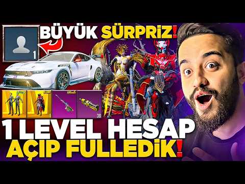 RAYNORA 1 LEVEL HESAP AÇIP 50.000 UC HERŞEYİ ALDIK! (ÇOK SEVİNDİ) PUBG Mobile thumbnail