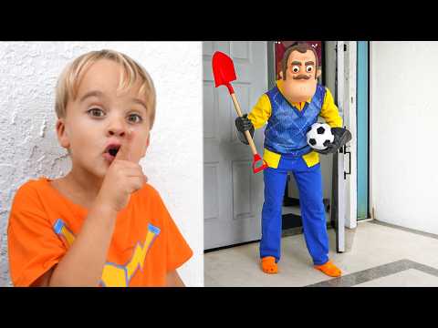 Sneaky Mission with the Neighbor and other Funny stories for kids! thumbnail