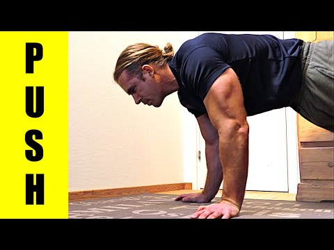 HOME PUSH UP WORKOUT (No Equipment/Optional) - Chest/Shoulders/Triceps thumbnail
