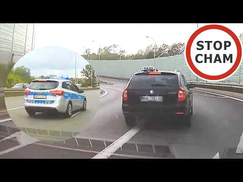 Kierowca taxi zajeżdża drogę i hamuje. Policja ruszyła w pościg #2245 Wasze Filmy thumbnail