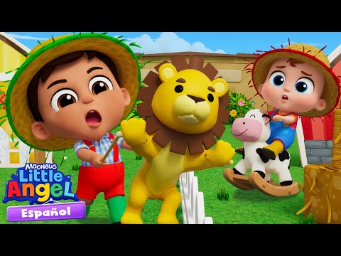 ⭐NUEVO⭐ La granja de animales divertidos 🦁🐮 Canciones Infantiles 🎵 Little Angel Español thumbnail