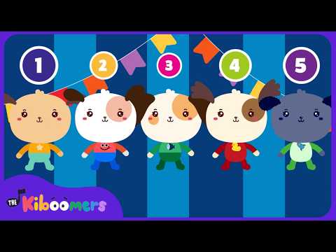Five Little Puppies Jumping On The Bed 🐶  The Kiboomers Kids Songs & Nursery Rhymes thumbnail
