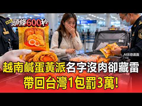 越南「鹹蛋黃派」名字沒肉卻藏雷！帶回台灣1包罰3萬【頭條600秒】 thumbnail