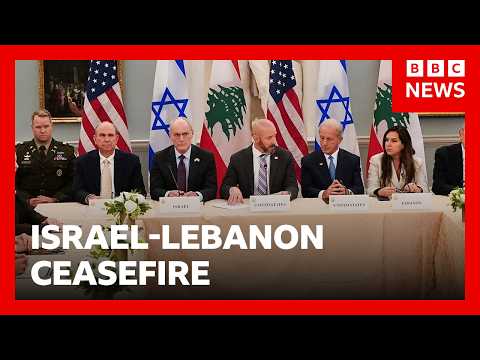 Israel and Lebanon agree to implement ceasefire if Hezbollah stops attacks | BBC News thumbnail