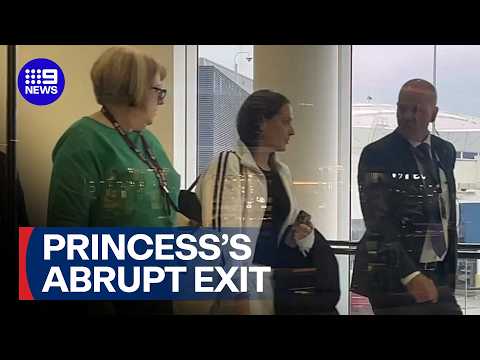 Norwegian princess rushes home to be with sick mother amid alleged stalker case | 9 News Australia thumbnail