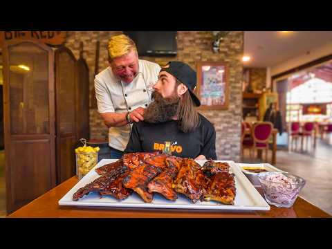 IF YOU CAN BEAT PORTUGAL'S HUGE RIB CHALLENGE THEY DRESS YOU AS A KING! | BeardMeatsFood thumbnail