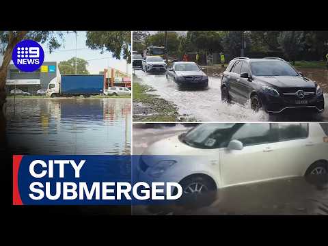 Winter deluge leaves Adelaide submerged | 9 News Australia thumbnail