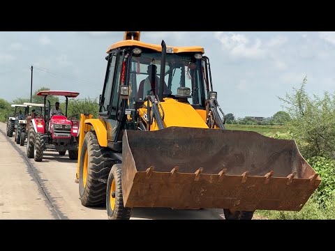 JCB 3dx Xpert Loading Mud in Trolly New Holland 5500 got Fired while Running Eicher 485 Mahindra 275 thumbnail