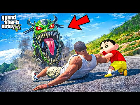 GTA 5 : Franklin & Shinchan Trapped By Cursed Mystery Bike!? | GTA 5 Bangla Gameplay thumbnail