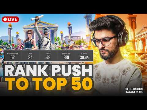 AAJ HOGA TOP 50 ME ENTRY | CONQUEROR RANK PUSH | BGMI LIVE #iQOORankPush thumbnail