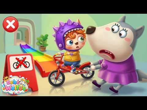 Bebé Wolfoo | ¡No se bicicleta en casa! | Dibujos animados para niños thumbnail