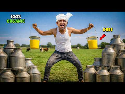 100 Litre Doodh Se kitna Ghee Nikla? 😳 100% Pure Experiment thumbnail