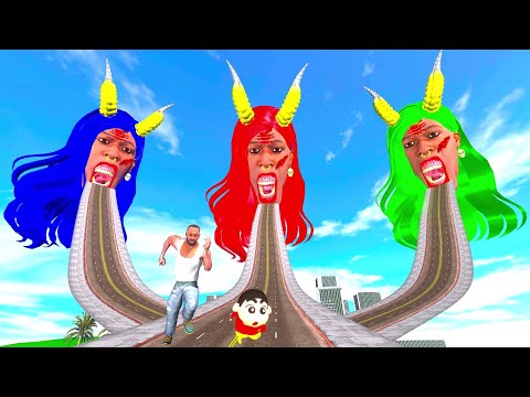 Franklin Found Longest Road To Colourful Lady Monster Franklin in Indian Bike Driving 3D: thumbnail
