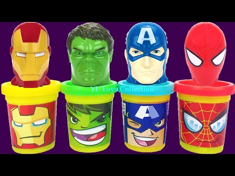 Play Doh Marvel Avengers with Iron Man Hulk Captain America and Kitchen Creations Molds Surprise Toy thumbnail