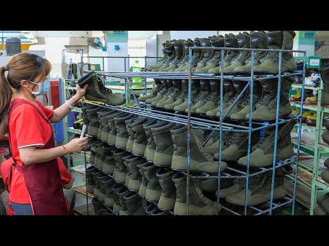 The process of mass production Taiwanese boots. A Taiwanese boots factory. 台灣靴子量產的過程。台灣靴子工廠 thumbnail