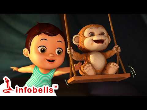 Bandar Jhool Jhool Raha hai - Bandar Mama Baby Playing | Hindi Rhymes for Children | Infobells thumbnail