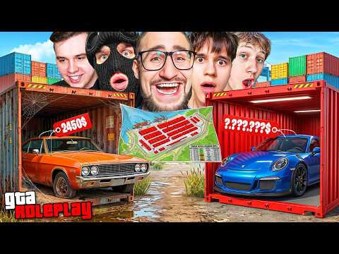 20 ДОРОГИХ КОНТЕЙНЕРОВ vs 5 УЧАСТНИКОВ! ВЫБИТЬ ТАКИЕ ТАЧКИ = ЭТО ЧИТЫ! УДАЧА 99 LVL! (GTA 5 RP) thumbnail