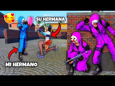 INVITAMOS A NUESTROS HERMANOS PARA JUGAR una PARTIDA JUNTOS 😂 *se enamoraron* FREE FIRE thumbnail