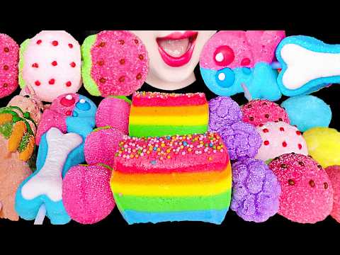 ASMR MARSHMALLOW JELLY CANDY 일본 마쉬멜로우 먹방 MUKBANG, EATING thumbnail