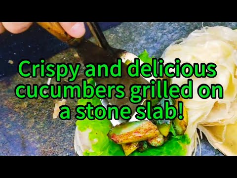 Grilled loofah on a stone slab – a popular choice for vegetarians! thumbnail
