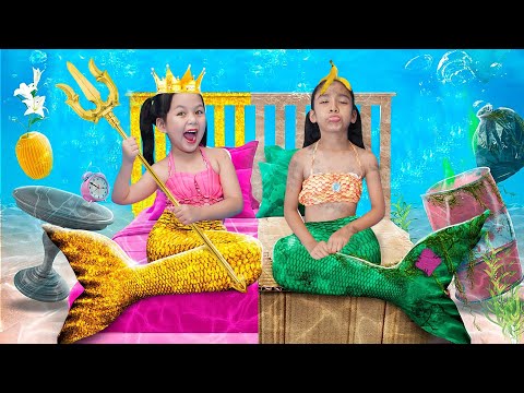 Hot vs Cold Challenge: Rich Mommy Mermaid vs Poor Mommy Mermaid By T-FUN thumbnail