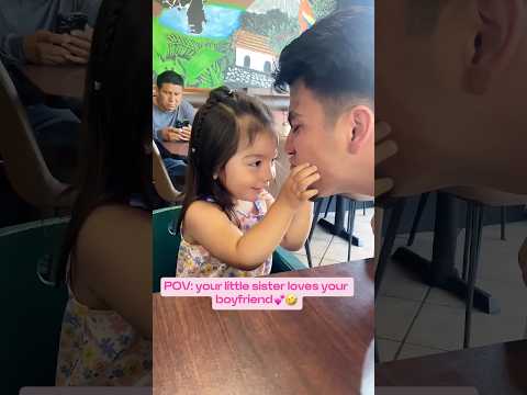 When your little sister loves your boyfriend too much🤦‍♀️💖 #LittleSister#CuteKids#FamilyFun#funny thumbnail