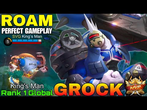 Roamer Tank Grock Perfect Gameplay - Top 1 Global Grock by King's Man - Mobile Legends  thumbnail