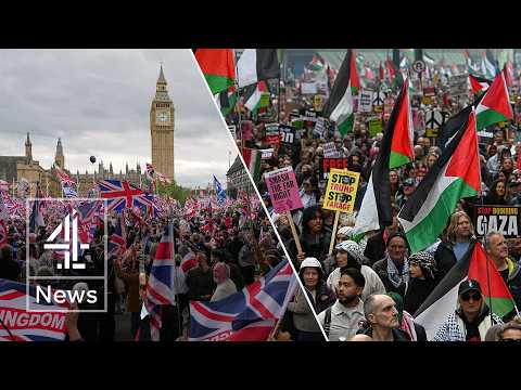 Pro-Palestine and Unite the Kingdom rallies bring thousands to London thumbnail