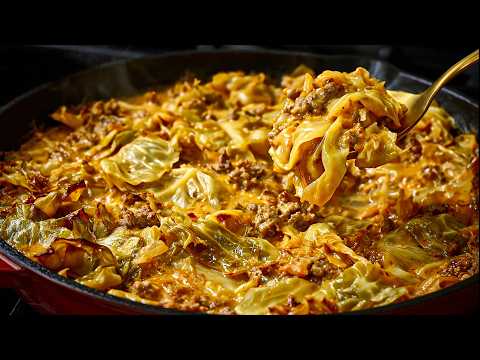 A new cabbage and ground beef recipe you can cook every week❗️Simple, tasty and Quick One-Pan Dinner thumbnail