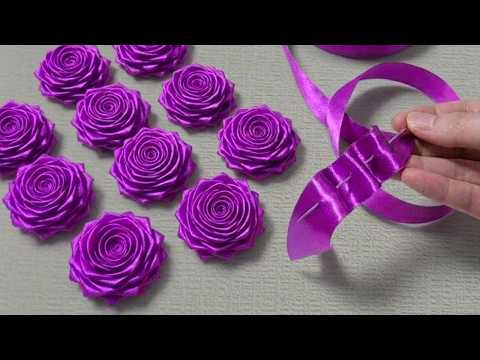 THIS RIBBON FLOWER GIFT SEWS IN MINUTES 😍Step-by-Step Tutorial - DIY Flowers thumbnail