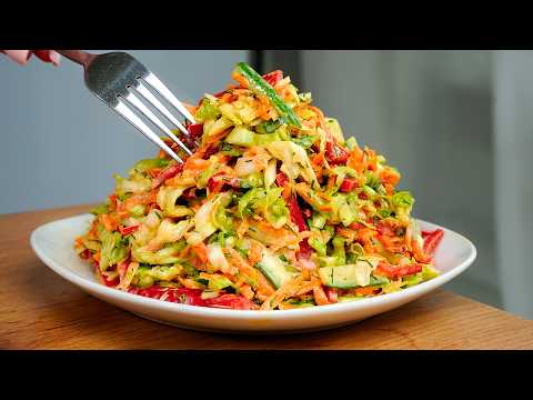 A delicious salad in 3 minutes! I never get tired of this salad! Healthy cabbage salad thumbnail