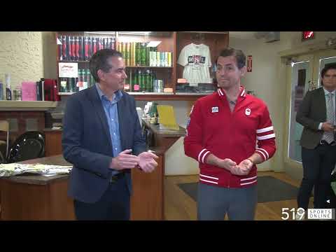 Adam van Koeverden pays a visit to the K-W Badminton Club thumbnail