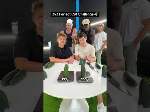 Perfect Cut Challenge 😂 First team to 3 takes it 🤝 thumbnail