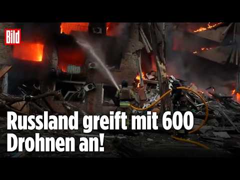 Massive Angriffe Russlands – Dramatische Drohnenbilder aus Kiew thumbnail