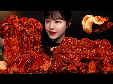 SUB)레전드🔥매운 대왕 갈비찜에 비빔냉면 먹방! 맵맵조합에 갈비탕으로 눌러주기 Spicy Galbijjim Mukbang Asmr thumbnail