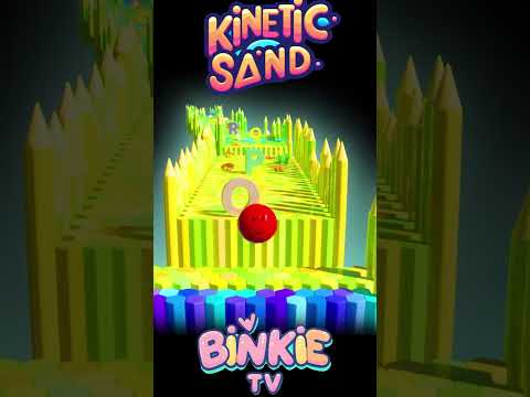 ⭐🔤 Bowling Ball Smashes Kinetic Sand Alphabet A to Z Race Track | Binkie TV thumbnail