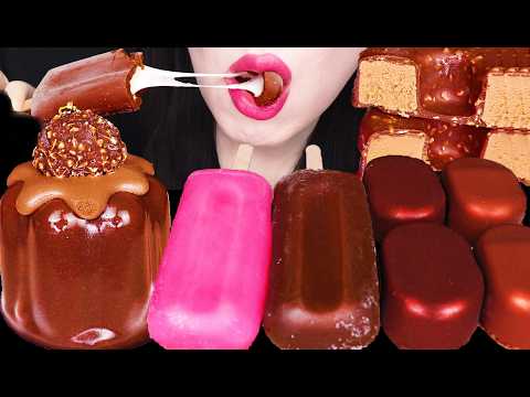 ASMR CHOCOLATE ICE CREAM CAKE 초콜릿 아이스크림 케이크 먹방 MUKBANG, EATING thumbnail