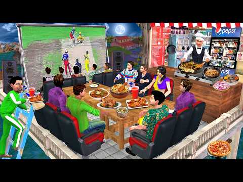 Rooftop Cricket Dhaba Watching Cricket Eating Dhaba Food Hindi Kahani Moral Stories New Comedy Video thumbnail