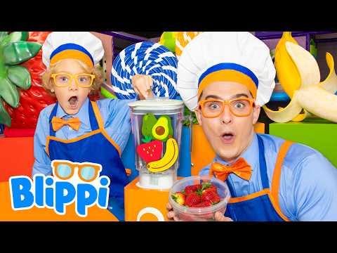 Blippi's Fun Fruit Guessing Smoothie Game! 🍎🍌 thumbnail