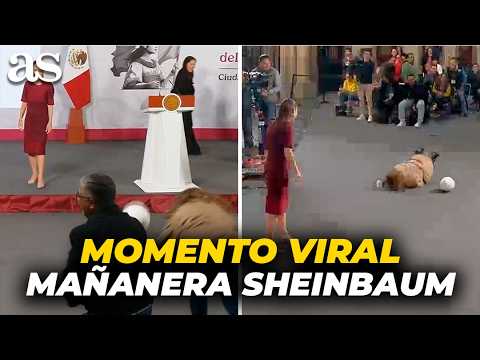 La CAÍDA de una REPORTERA cuando Sheinbaum REGALA balones del MUNDIAL: MOMENTO VIRAL EN LA MAÑANERA thumbnail
