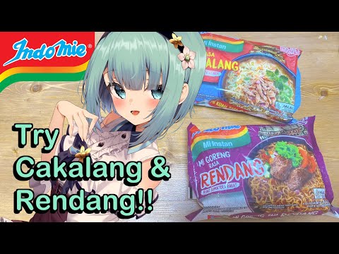 Japanese VTuber reactions some Authentic Indomie not sold in Japan【Cakalang / Rendang】 thumbnail