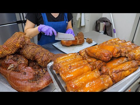 Unique! Smoked Pork, Century Egg Chicken Thigh, Giant Fried Pork Skin 煙燻豬肘, 松花雞腿捲, 巨型炸豬皮 - 台灣美食 thumbnail